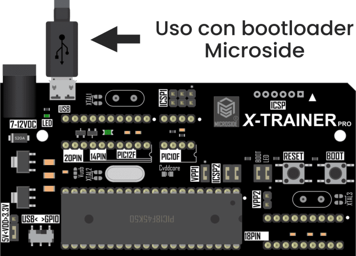 Pic-18F45K50-con-bootloader-X-TRAINER-PRO_Microside_01-700x616